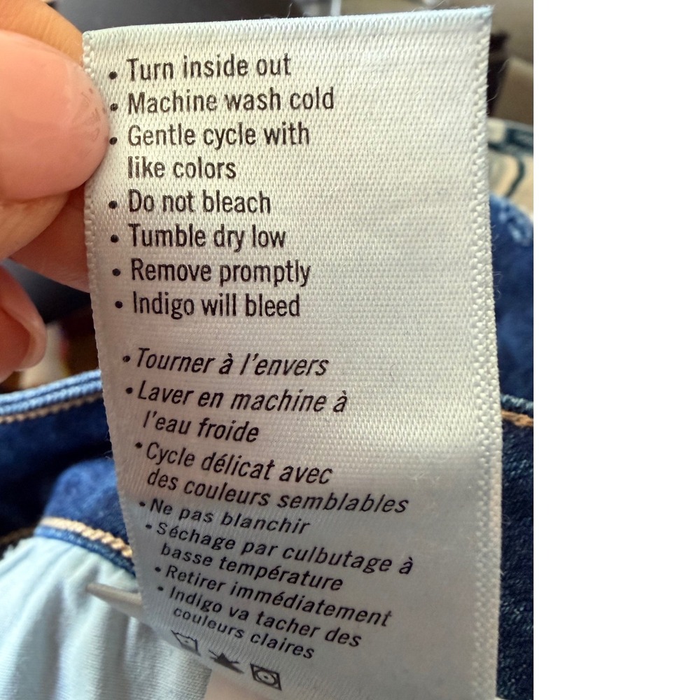 Paige Kylie Crop Jeans Dark Wash Raw Hem Slim Mid Rise Denim 26 - Picture 8 of 8